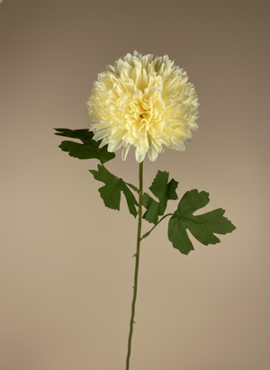 Cream artificial pompom flower stem, luxury faux floral stem for modern and contemporary interiors #cream