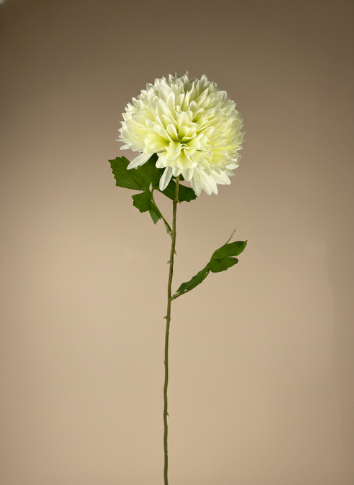 Ivory artificial pompom flower stem, luxury faux floral stem for modern and contemporary interiors #ivory