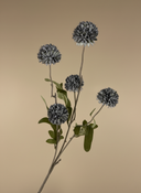 Premium grey coloured real touch faux pompom flower stem with softly textured blooms on a neutral background #grey