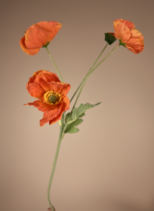 Premium faux orange poppy artificial flower stem for modern home decor styling  #orange