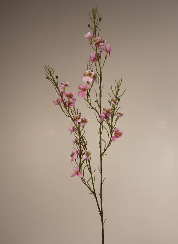 Realistic pink real touch faux wax flower stem with delicate blooms for modern home decor #pink