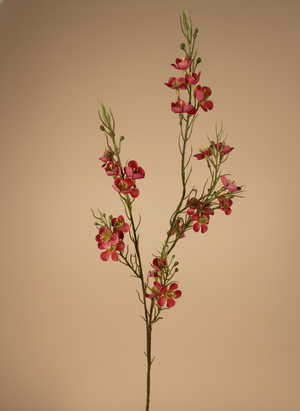 Realistic real-touch red faux wax flower stem with delicate blooms for modern home decor #red