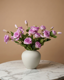 Premium lilac pink faux lisianthus bouquet with buds in minimalist vase #lilac-pink