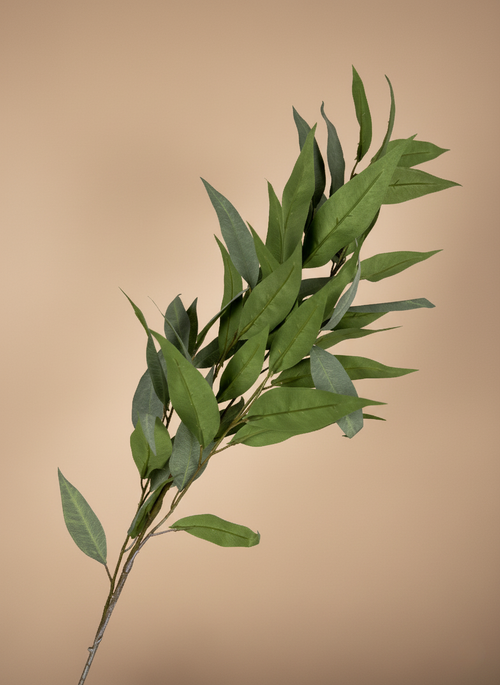 Artificial green eucalyptus stem with lifelike foliage for home décor