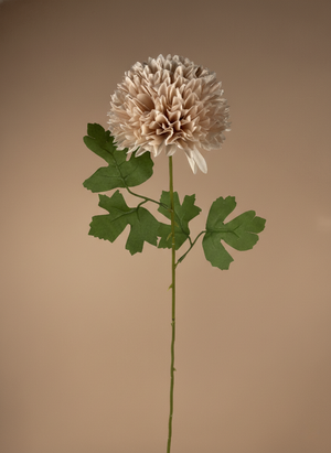 Blush beige artificial pompom flower stem, luxury faux floral stem for modern and contemporary interiors #blush-beige