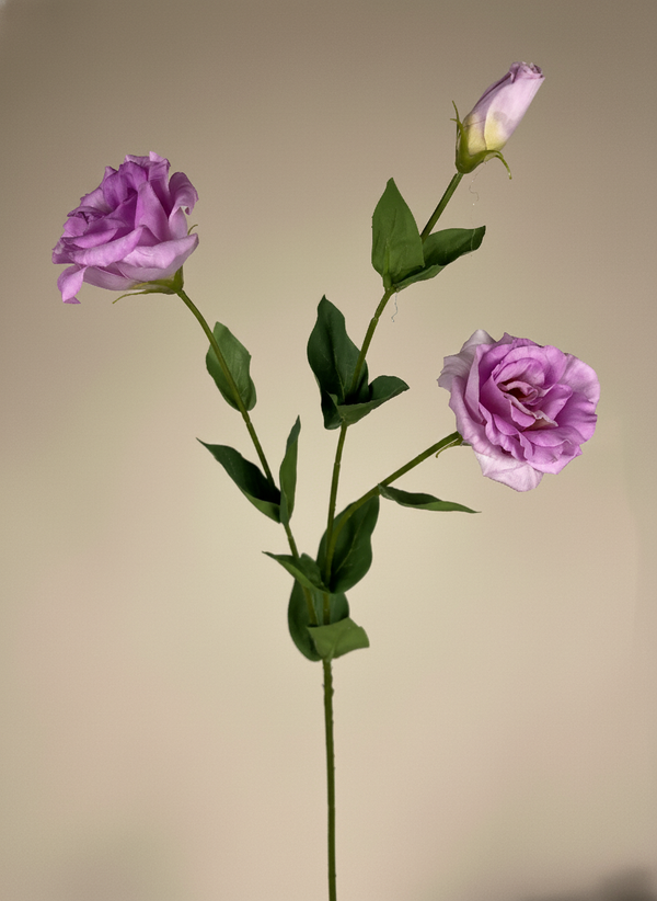 Realistic real touch lilac pink artificial lisianthus flower stem with unopened buds #lilac-pink