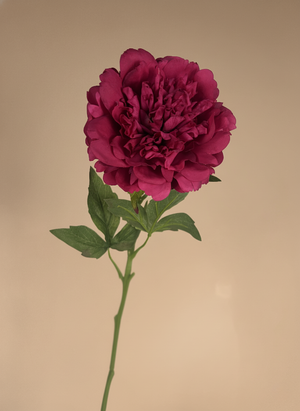 Elegant fuchsia pink real touch peony artificial flower stem with lifelike detail #fuchsia-pink